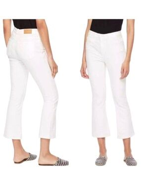 Kate Spade Broome Street White Kick Flare Cropped Jeans Size 24 Stretch